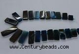 CTD2545 Top drilled 12*20mm - 15*40mm rectangle agate gemstone beads