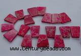 CTD2653 Top drilled 25*35mm - 30*40mm trapezoid sea sediment jasper beads