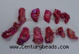 CTD2672 Top drilled 25*30mm - 35*60mm freeform plated druzy agate beads