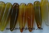 CTD2683 Top drilled 8*25mm - 10*50mm bullet agate gemstone beads