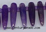 CTD2725 Top drilled 8*35mm bullet agate gemstone beads wholesale