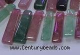 CTD3691 Top drilled 6*16mm - 8*40mm sticks mixed strawberry quartz beads