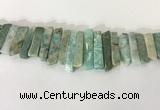 CTD3735 Top drilled 8*20mm - 10*50mm sticks amazonite gemstone beads