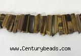 CTD3738 Top drilled 8*20mm - 10*50mm sticks yellow tiger eye beads