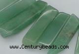 CTD386 Top drilled 10*20mm - 12*50mm wand green aventurine beads