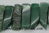 CTD387 Top drilled 10*20mm - 12*50mm wand green aventurine beads