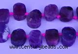 CTD3887 Top drilled 8*10mm - 10*14mm freeform pink tourmaline beads