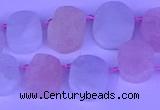 CTD3892 Top drilled 12*16mm - 13*17mm freeform morganite beads