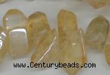 CTD541 Top drilled 12*20mm - 14*35mm nuggets plated quartz beads