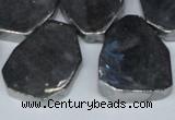 CTD571 Top drilled 20*30mm - 30*45mm freeform plated agate beads