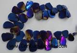 CTD907 Top drilled 15*20mm - 20*30mm freeform plated quartz beads