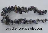 CTD980 Top drilled 10*15mm - 15*25mm nuggets plated druzy agate beads