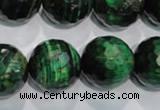 CTE1019 15.5 inches 20mm faceted round dyed green tiger eye beads