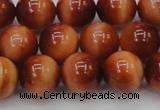 CTE1664 15.5 inches 12mm round sun orange tiger eye beads