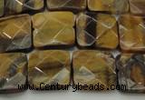 CTE1733 15.5 inches 14*14mm faceted square yellow tiger eye beads