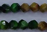 CTE1928 15.5 inches 10mm faceted nuggets colorful tiger eye beads