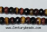 CTE201 15.5 inches 5*8mm faceted rondelle red & yellow tiger eye beads