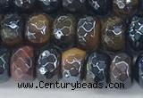 CTE2102 15.5 inches 5*8mm faceted rondelle AB-color mixed tiger eye beads