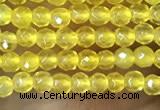 CTG1002 15.5 inches 2mm faceted round tiny yellow agate beads