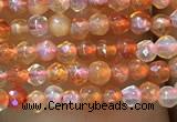 CTG1003 15.5 inches 2mm faceted round tiny red agate beads