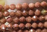 CTG1066 15.5 inches 2mm faceted round tiny goldstone beads