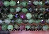 CTG1082 15.5 inches 2mm faceted round tiny ruby zoisite beads