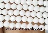 CTG1087 15.5 inches 2mm faceted round tiny white porcelain beads