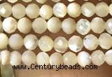 CTG1089 15.5 inches 2mm faceted round tiny mother of pearl beads