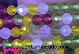 CTG1101 15.5 inches 2mm faceted round tiny quartz glass beads