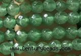 CTG1155 15.5 inches 3mm faceted round tiny green aventurine beads