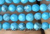 CTG1171 15.5 inches 3mm faceted round tiny turquoise beads