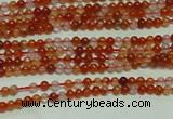 CTG123 15.5 inches 2mm round grade A tiny red agate beads wholesale