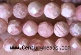 CTG1546 15.5 inches 4mm faceted round rhodochrosite beads wholesale