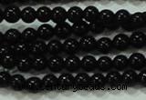 CTG17 15.5 inches 2mm round A grade tiny black agate beads