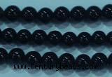 CTG20 15.5 inches 4mm round B grade tiny black agate beads