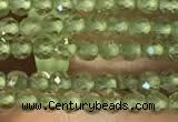 CTG2157 15 inches 2mm,3mm faceted round olive quartz gemstone beads