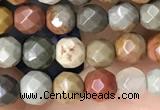 CTG3551 15.5 inches 4mm faceted round imperial jasper beads