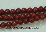 CTG48 15.5 inches 2mm round tiny red brick beads wholesale