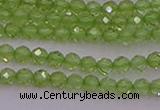 CTG500 15.5 inches 2mm faceted round tiny peridot gemstone beads