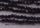 CTG501 15.5 inches 2mm faceted round tiny black spinel beads