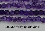 CTG553 15.5 inches 4mm faceted round tiny amethyst beads