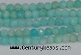 CTG648 15.5 inches 3mm faceted round Peru amazonite beads