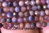 CTG797 15.5 inches 2mm faceted round tiny ruby sapphire beads