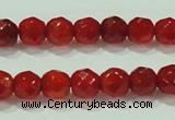 CTG82 15.5 inches 3mm faceted round tiny red agate beads wholesale