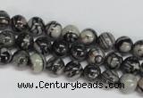 CTJ25 15.5 inches 8mm round black water jasper beads wholesale