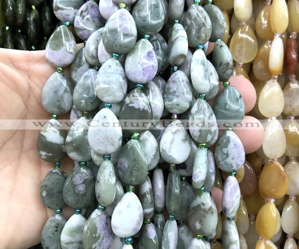 CTR508 15 inches 13*18mm flat teardrop lucky jade beads