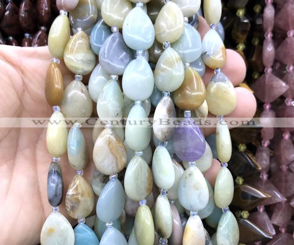 CTR522 15 inches 13*18mm flat teardrop colorful amazonite beads