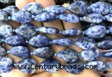 CTR523 15 inches 13*18mm flat teardrop blue spot stone beads