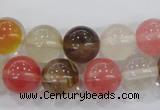 CTS05 15.5 inches 12mm round tigerskin glass beads wholesale