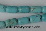 CTU1940 15.5 inches 10*15mm tube imitation turquoise beads